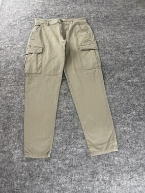 FRED MELLO Cargo Pants Mens 29x27 Khaki Green Flat Front New N75